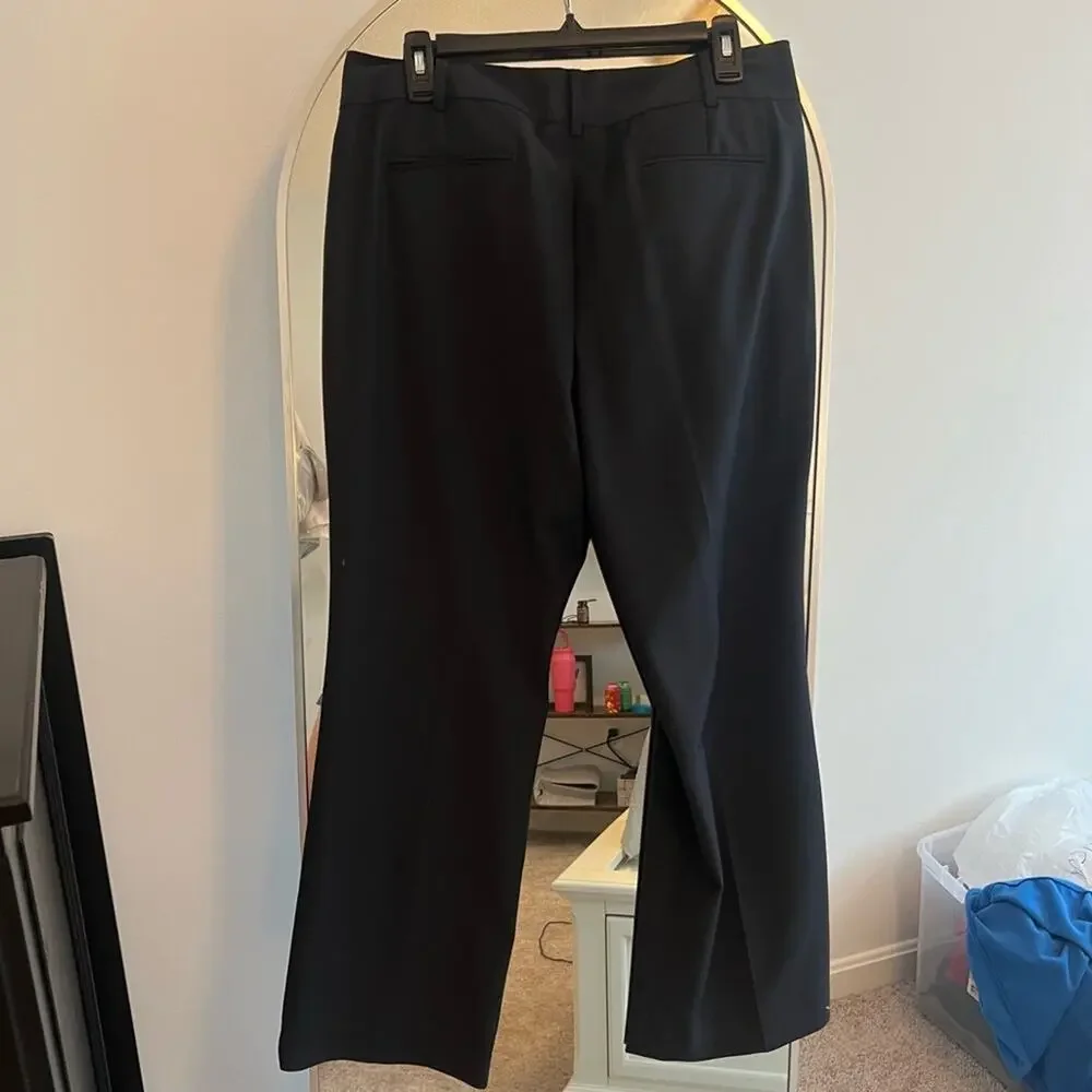 Talbots Women 14P Petite Wool Blend Wide Leg Career Navy Heritage Dress Pants - Picture 7 of 14